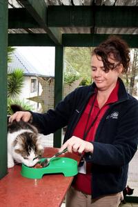 Vicki Whitaker and cat
